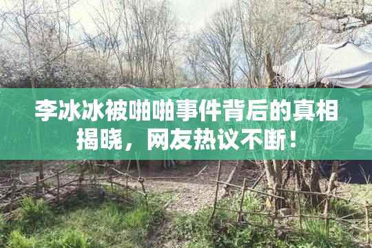 李冰冰被啪啪事件背后的真相揭晓，网友热议不断！