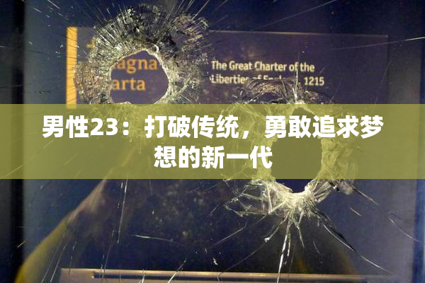 男性23：打破传统，勇敢追求梦想的新一代