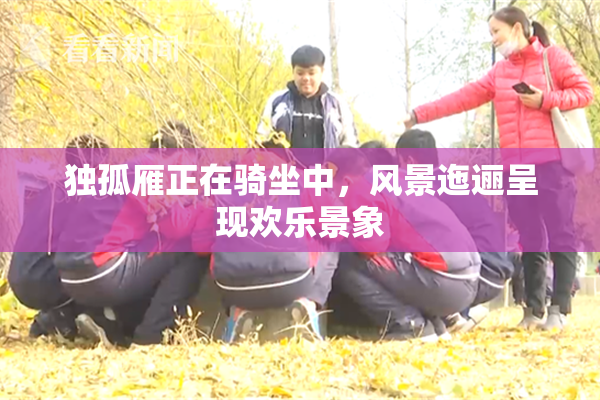 独孤雁正在骑坐中，风景迤逦呈现欢乐景象