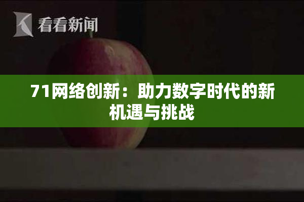 71网络创新：助力数字时代的新机遇与挑战