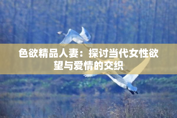 色欲精品人妻：探讨当代女性欲望与爱情的交织