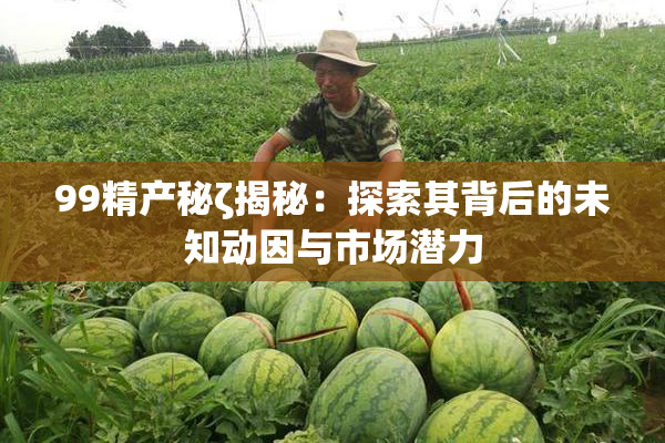 99精产秘ζ揭秘：探索其背后的未知动因与市场潜力
