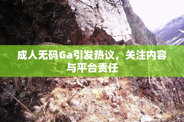 成人无码Ga引发热议，关注内容与平台责任