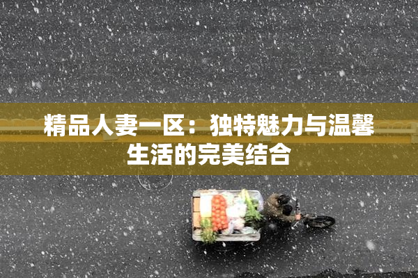 精品人妻一区：独特魅力与温馨生活的完美结合