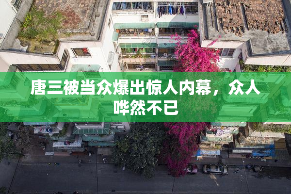 唐三被当众爆出惊人内幕，众人哗然不已
