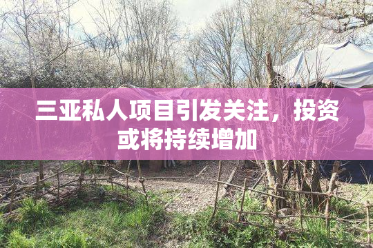 三亚私人项目引发关注，投资或将持续增加