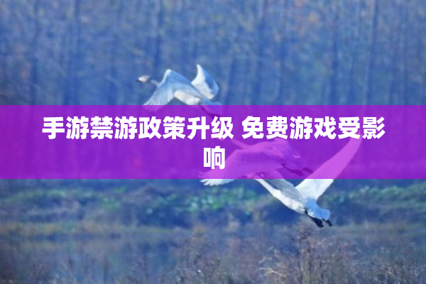 手游禁游政策升级 免费游戏受影响