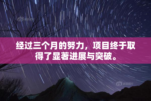 经过三个月的努力，项目终于取得了显著进展与突破。