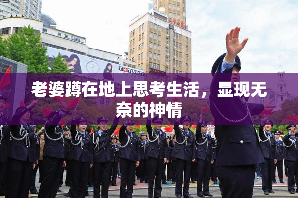 老婆蹲在地上思考生活，显现无奈的神情
