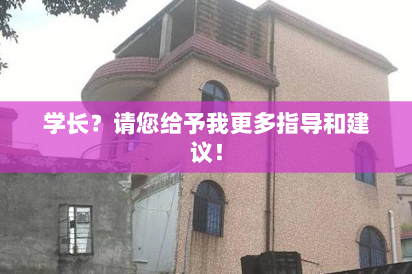 学长？请您给予我更多指导和建议！