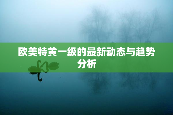 欧美特黄一级的最新动态与趋势分析