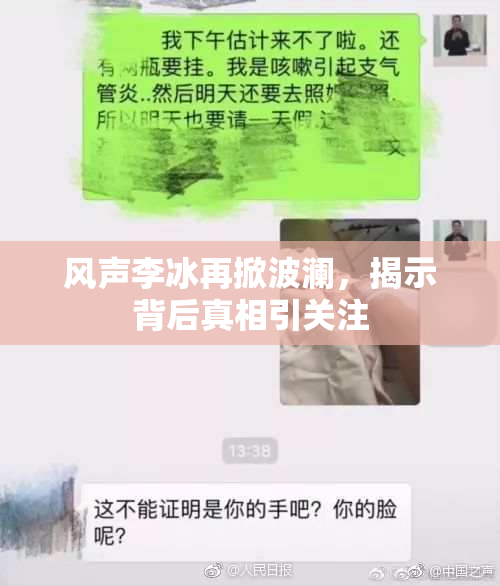 风声李冰再掀波澜，揭示背后真相引关注
