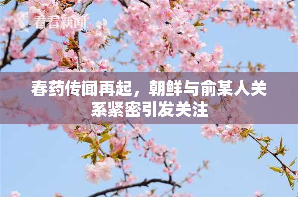 春药传闻再起，朝鲜与俞某人关系紧密引发关注