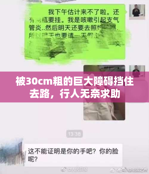被30cm粗的巨大障碍挡住去路，行人无奈求助