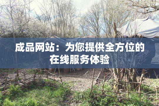 成品网站：为您提供全方位的在线服务体验