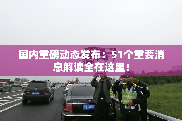 国内重磅动态发布：51个重要消息解读全在这里！