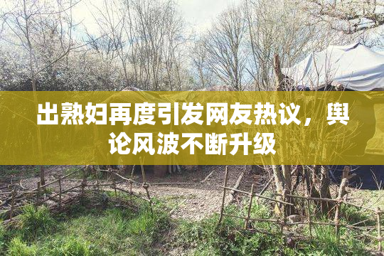 出熟妇再度引发网友热议，舆论风波不断升级