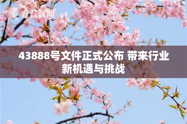 43888号文件正式公布 带来行业新机遇与挑战