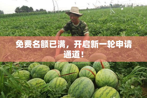 免费名额已满，开启新一轮申请通道！