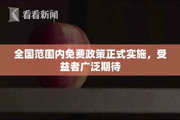 全国范围内免费政策正式实施，受益者广泛期待