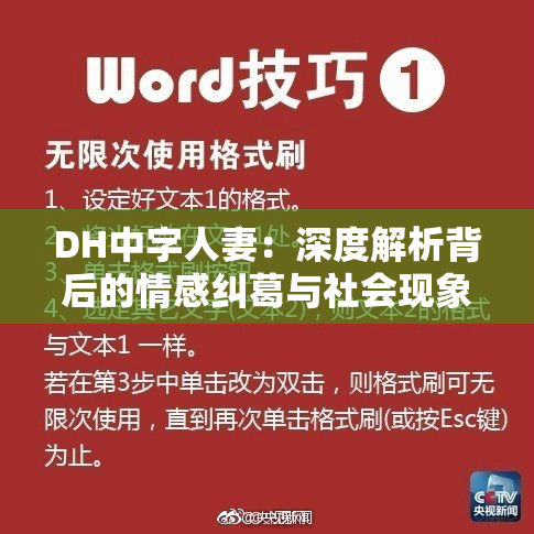 DH中字人妻：深度解析背后的情感纠葛与社会现象