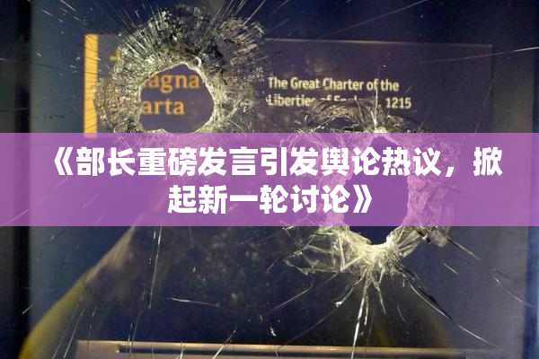 《部长重磅发言引发舆论热议，掀起新一轮讨论》