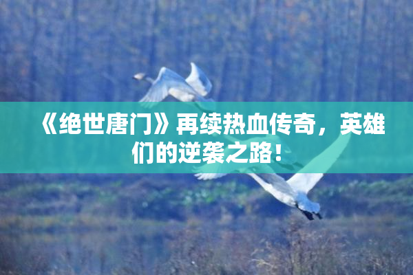 《绝世唐门》再续热血传奇，英雄们的逆袭之路！