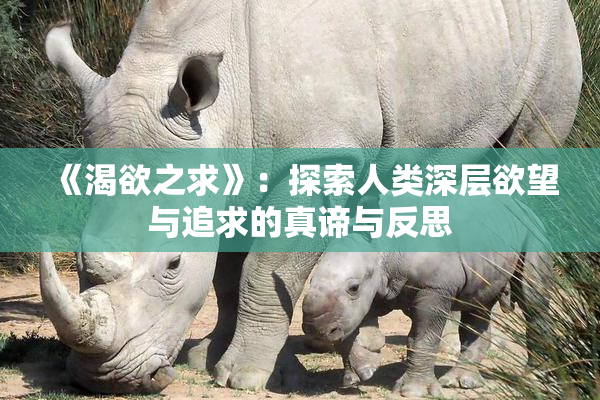《渴欲之求》：探索人类深层欲望与追求的真谛与反思