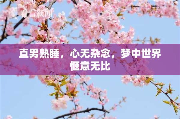 直男熟睡，心无杂念，梦中世界惬意无比