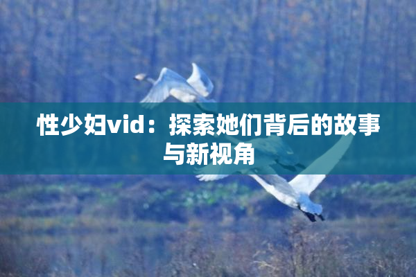 性少妇vid：探索她们背后的故事与新视角