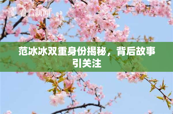 范冰冰双重身份揭秘，背后故事引关注