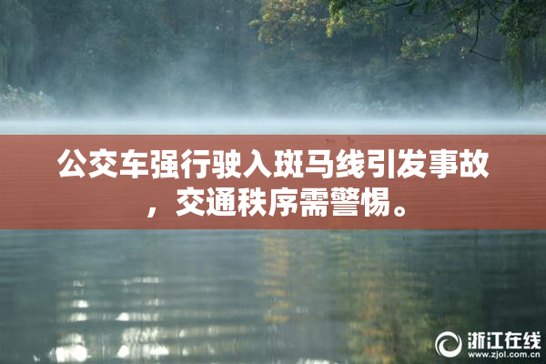 公交车强行驶入斑马线引发事故，交通秩序需警惕。