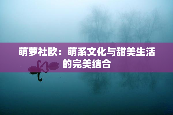 萌萝社欧：萌系文化与甜美生活的完美结合