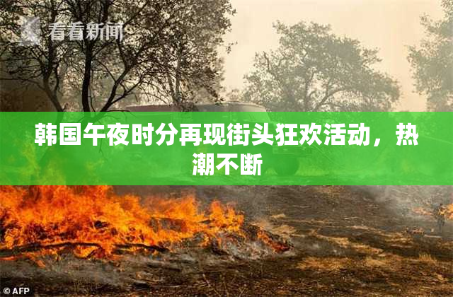 韩国午夜时分再现街头狂欢活动，热潮不断