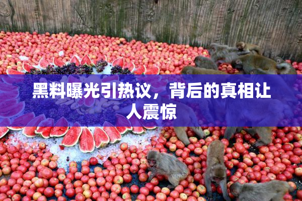 黑料曝光引热议，背后的真相让人震惊
