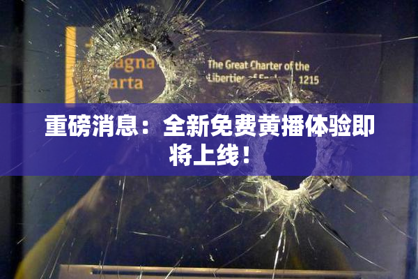 重磅消息：全新免费黄播体验即将上线！