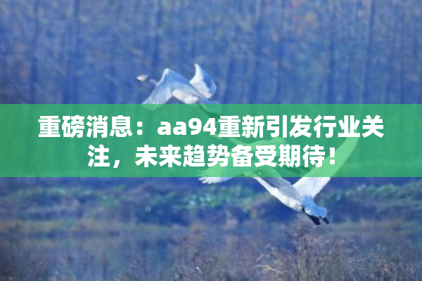 重磅消息：aa94重新引发行业关注，未来趋势备受期待！