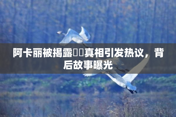 阿卡丽被揭露❌‌真相引发热议，背后故事曝光
