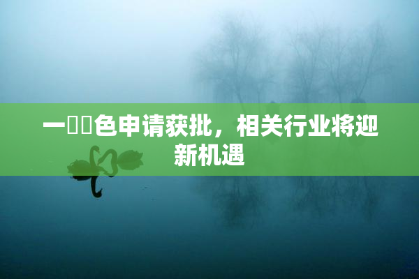 一級黃色申请获批，相关行业将迎新机遇