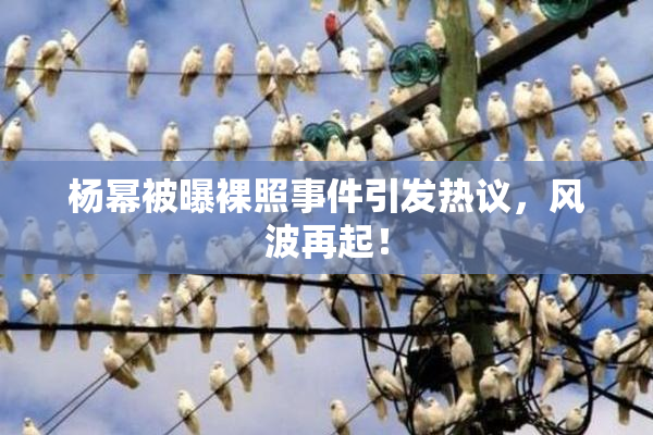 杨幂被曝裸照事件引发热议，风波再起！