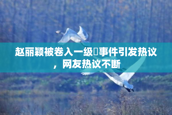 赵丽颖被卷入一级婬事件引发热议，网友热议不断