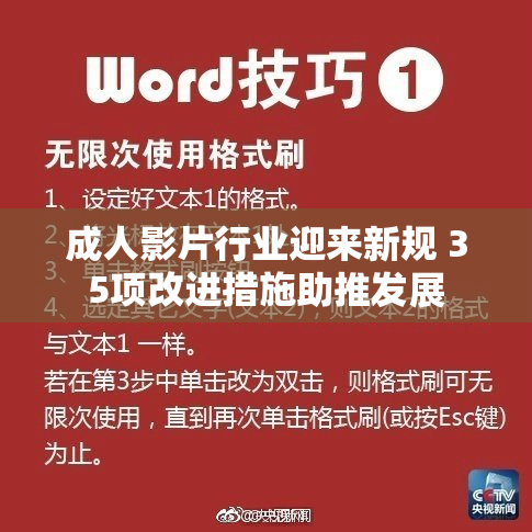 成人影片行业迎来新规 35项改进措施助推发展