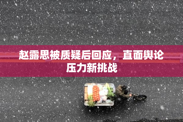 赵露思被质疑后回应，直面舆论压力新挑战