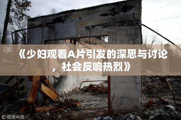 《少妇观看A片引发的深思与讨论，社会反响热烈》